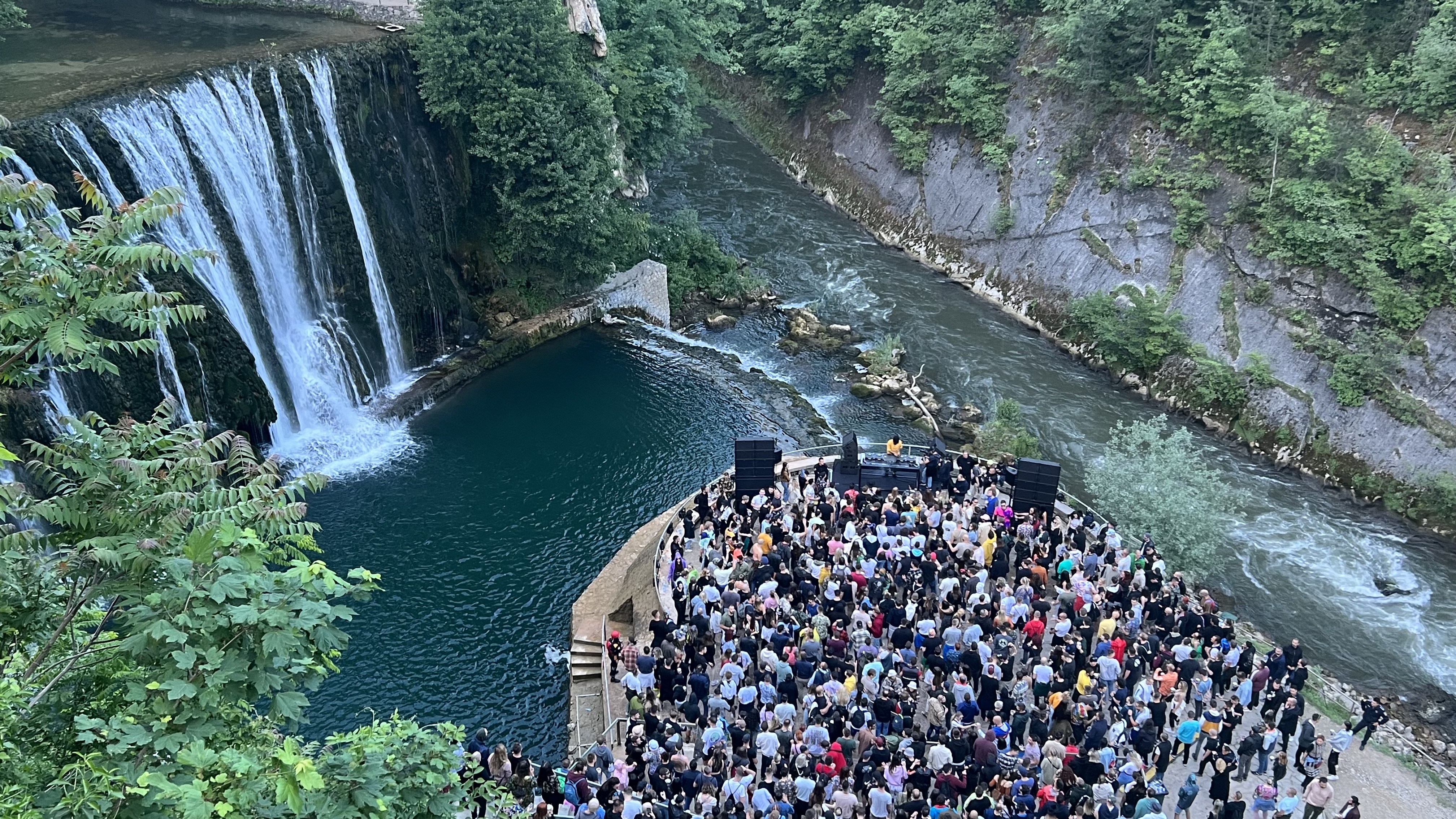 Jamie Jones at Pliva Waterfalls in Jajce, Bosnia-Herzegovina