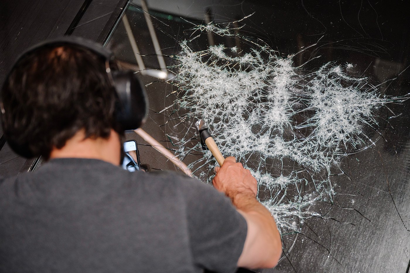 Artist Makes Portraits On Glass With Just A Hammer